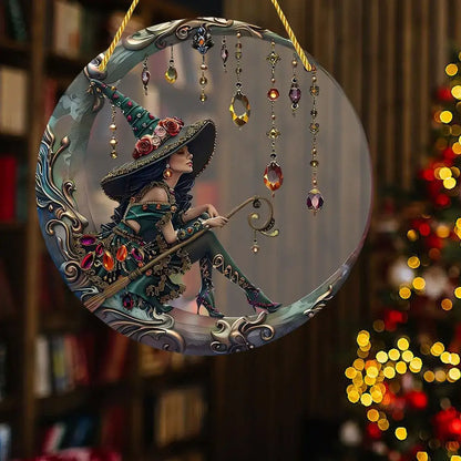8x8 inch Charming Moonlight Witch Sun Catcher .