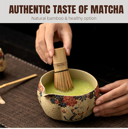 Flint Red Japanese Matcha Making Set — Bowl, Whisk & Spoon