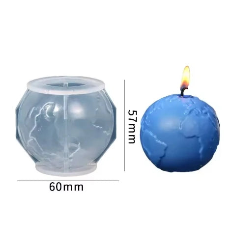 3D Earth Candle Silicone Mold Concrete Earth Plaster Mold - Your Ritual Hub 