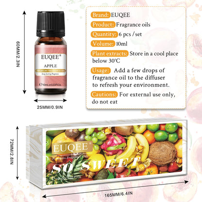 EUQEE 6pcs Fragrance Oils Set 10ml