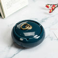 Round Ceramic Ashtray with Lid, 10 Styles