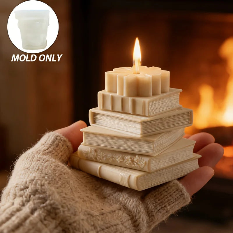 Layered Book Stack Silicone Mold for Resin & Candle Crafts