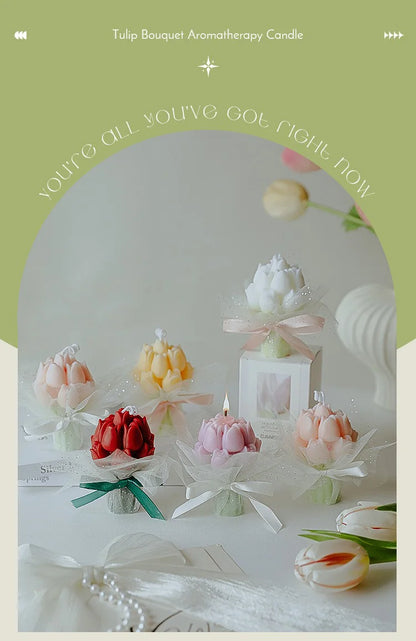 Handmade Tulip Bouquet Soy Wax Candle