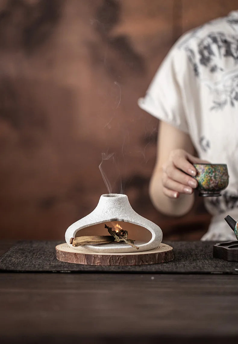 Small Chimney Fireplace Ceramic Aroma Diffuser Incense Burner Aroma Burner - Your Ritual Hub 