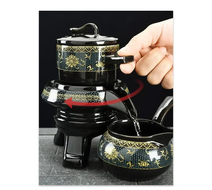 8 Pcs Set Semi Automatic Tea Sets Chinese  Ceramic