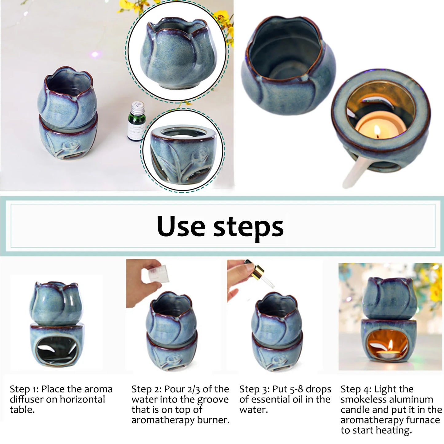 Tulip Ceramic Aromatherapy Oil Burner