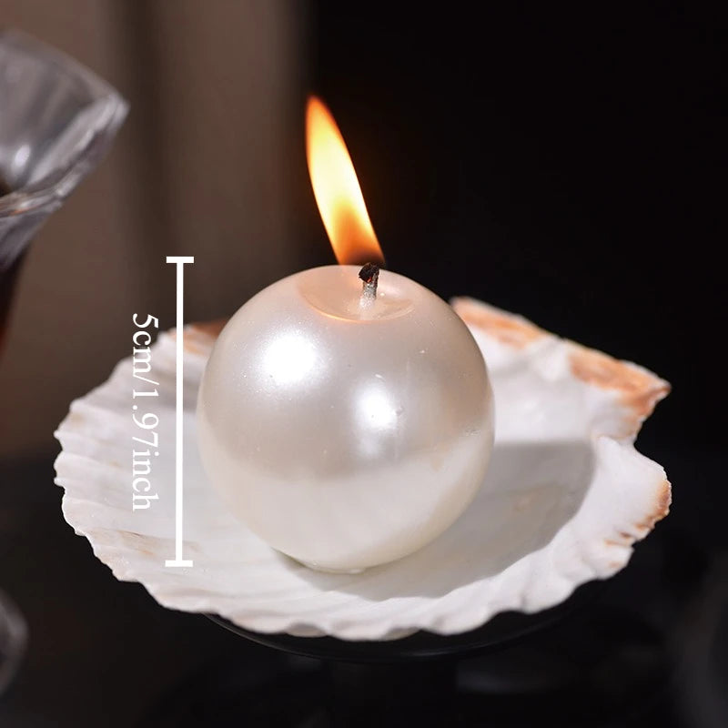 1PC Ocean Wind Pearl Shell Scented Candle Ins Wind High Value Scented Candle Souvenir Home Party Scene Decoration