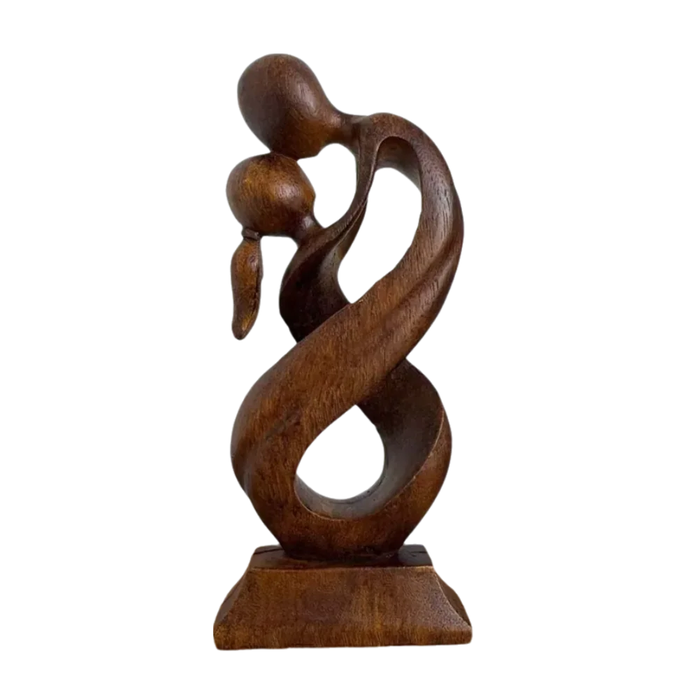 "Kiss Me" Romantische Liebesstatue, Umarmung, Harz, abstrakt, moderne Kunstskulptur, dekoratives Heim-Geschenk, 26x11 cm
