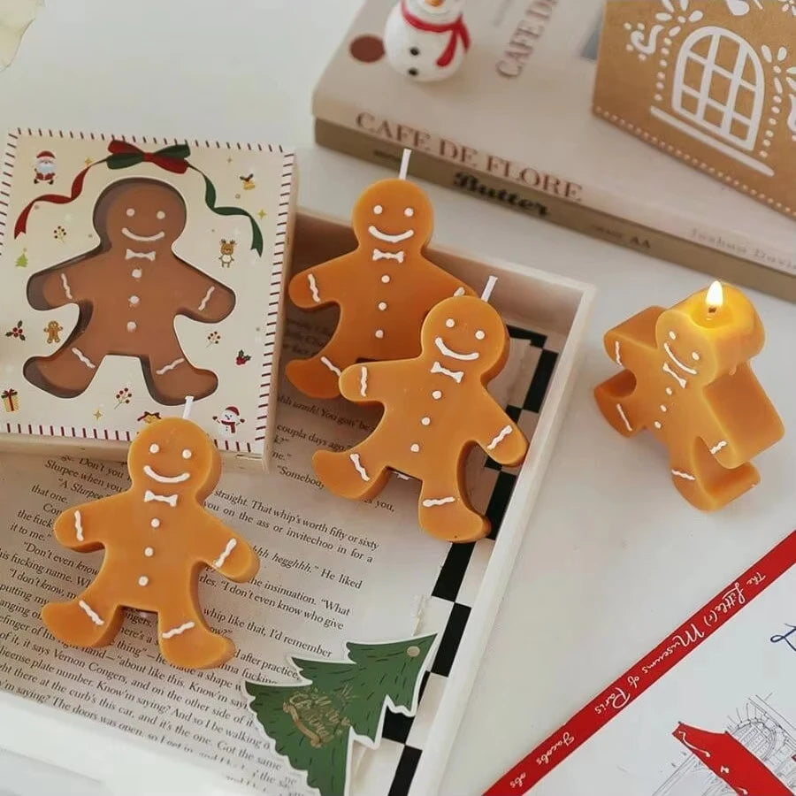 1pc Christmas Gingerbread Man Aromatherapy Candle Coffee Milk Fragrance - Your Ritual Hub 