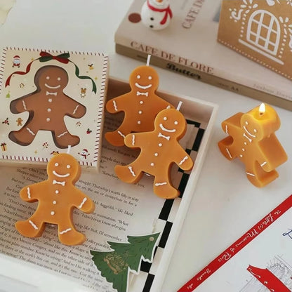1pc Christmas Gingerbread Man Aromatherapy Candle Coffee Milk Fragrance