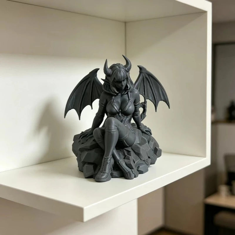 Winged Devil Sculpture – 3D-Printed Dark Fantasy Decor