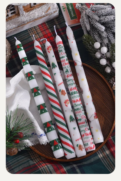 European Printed Long Taper Candles — Smokeless