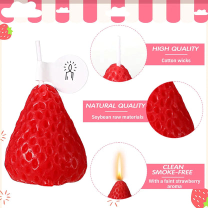 15-Pack Strawberry-Shaped Scented Soy Wax Candles