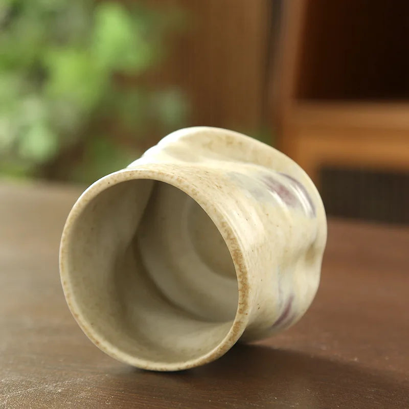 Handcrafted Rough Pottery Cup – Vintage Irregular Ceramic Espresso & Coffee Cup