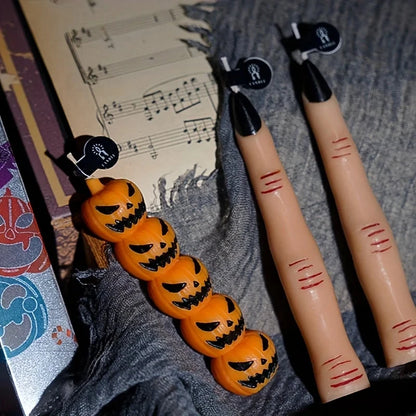 1/3 st Halloween doftljus långa, gotiska sojavaxdekorationer för fest, hem, festlig atmosfär, prydnader, presenter