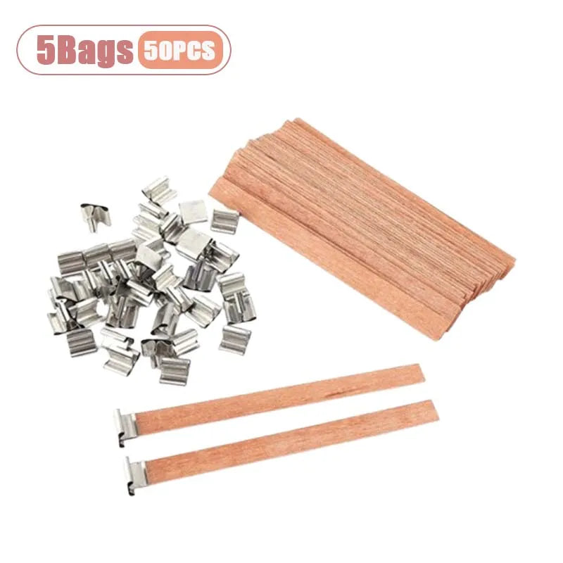 Natural Wooden Candle Wicks with Sustainers — DIY Supply - Your Ritual Hub 