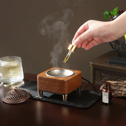 Electronic Wooden Agarwood Incense Burner — Adjustable Timer