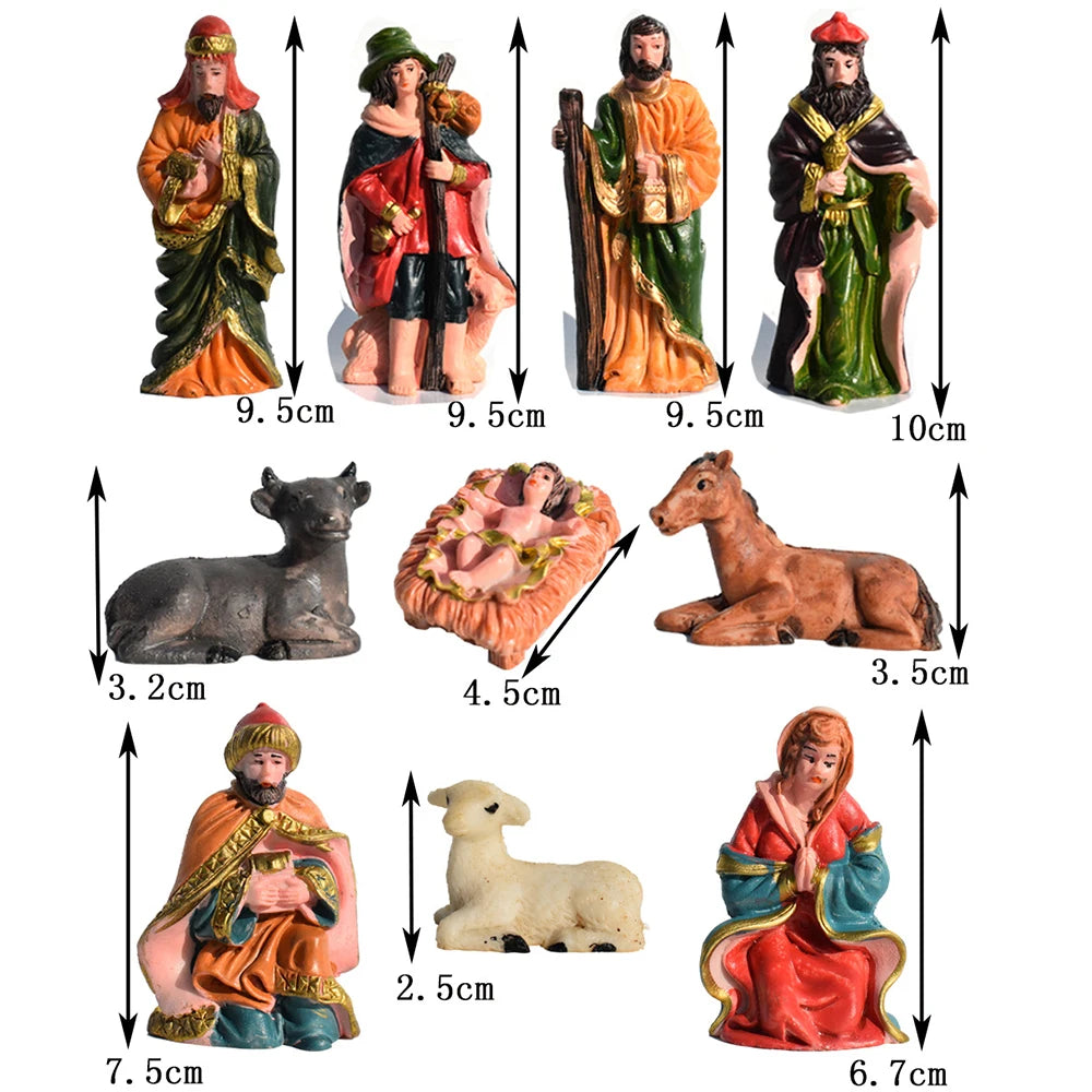 10-Piece Christmas Nativity Scene Figurine Set – Premium Resin Holiday Decor