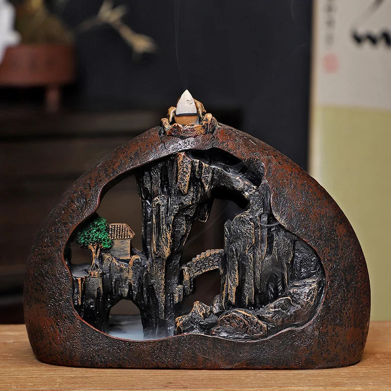 Zen Landscape Ceramic Incense Burner — Indoor Decor - Your Ritual Hub 