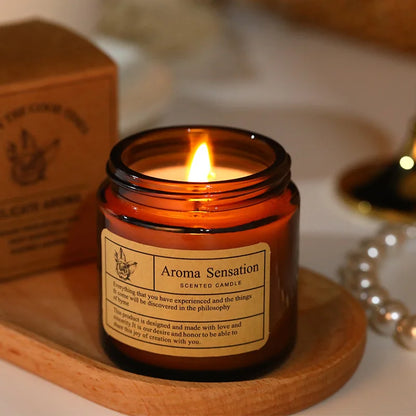 Handmade Aromatic Soy Wax Candle in Glass