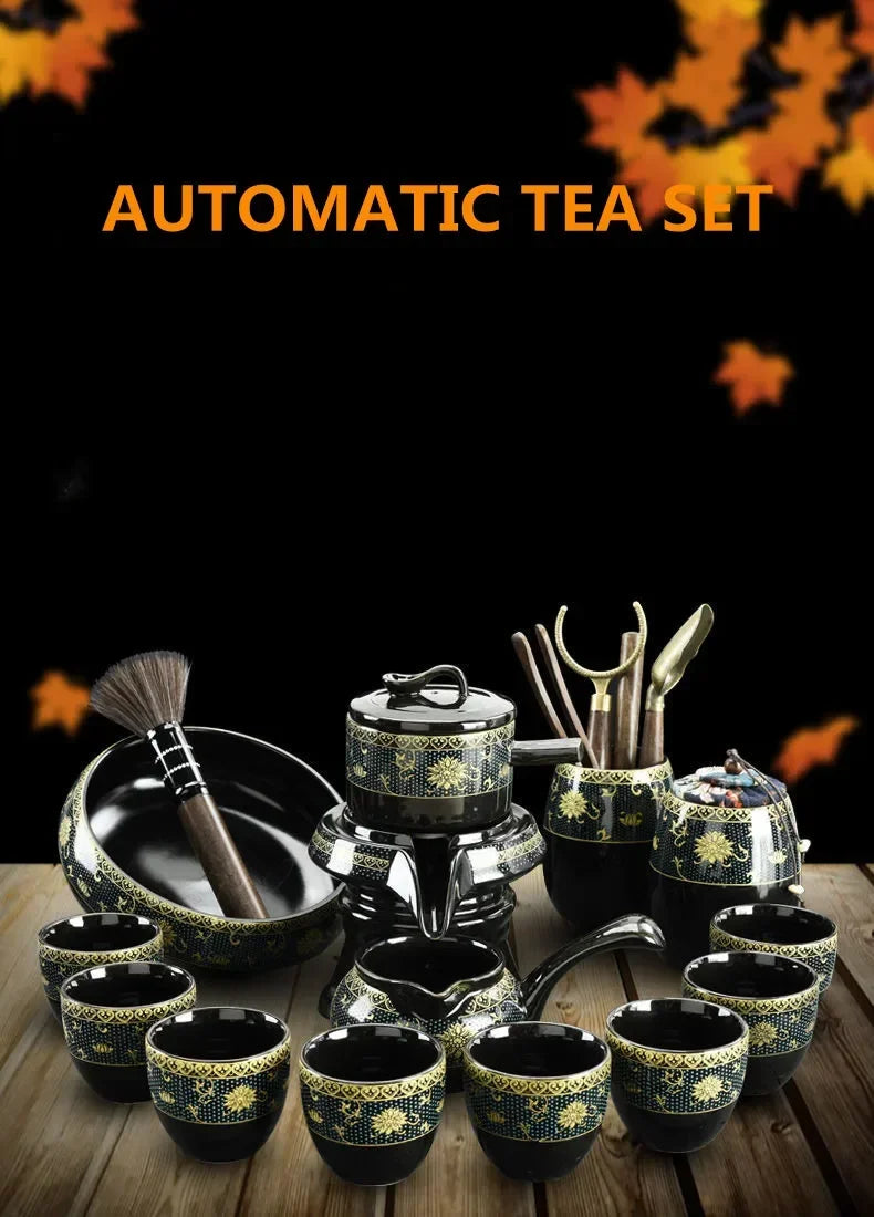 8 Pcs Set Semi Automatic Tea Sets Chinese  Ceramic