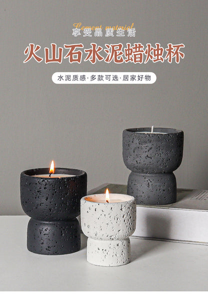European style simple cement household scented candle empty cup