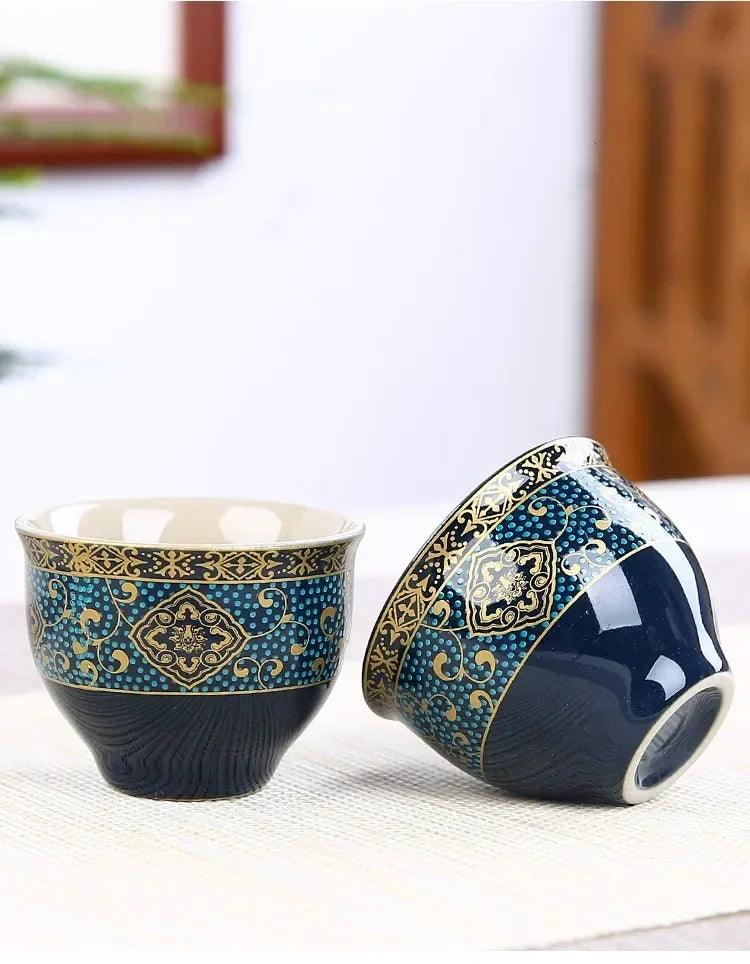 8 Pcs Set Semi Automatic Tea Sets Chinese  Ceramic