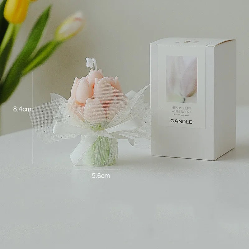 Handmade Tulip Bouquet Soy Wax Candle