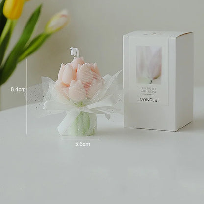 Handmade Tulip Bouquet Soy Wax Candle