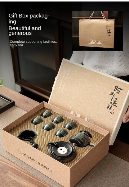 Tea Set Creative Living Room Semi-automatic Rotating Kungfu Tea Set