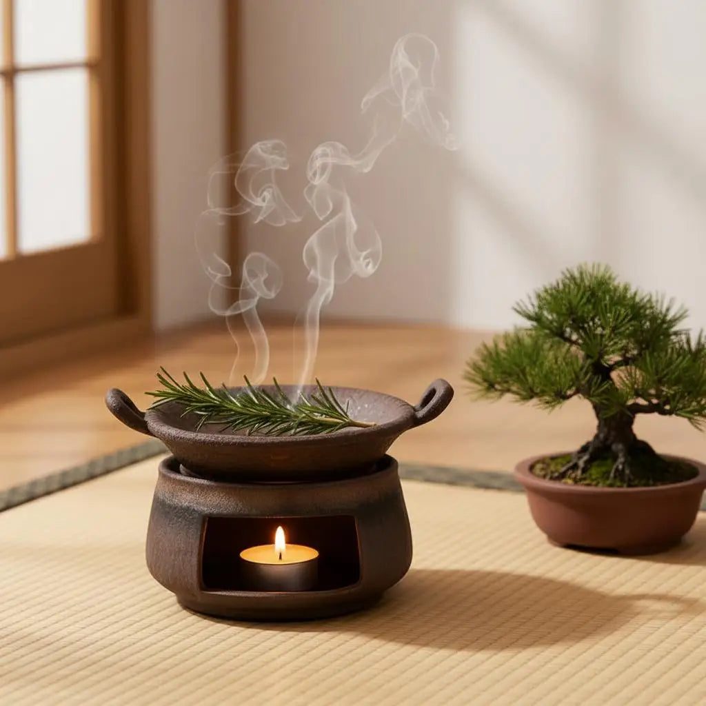 Coarse Pottery Herb Burner, Multi-Functional Ceramic Aromatherapy - Your Ritual Hub 