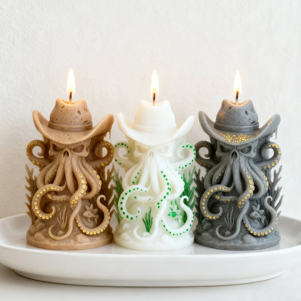 Octopus Cowboy Art Candle Mold - Your Ritual Hub 