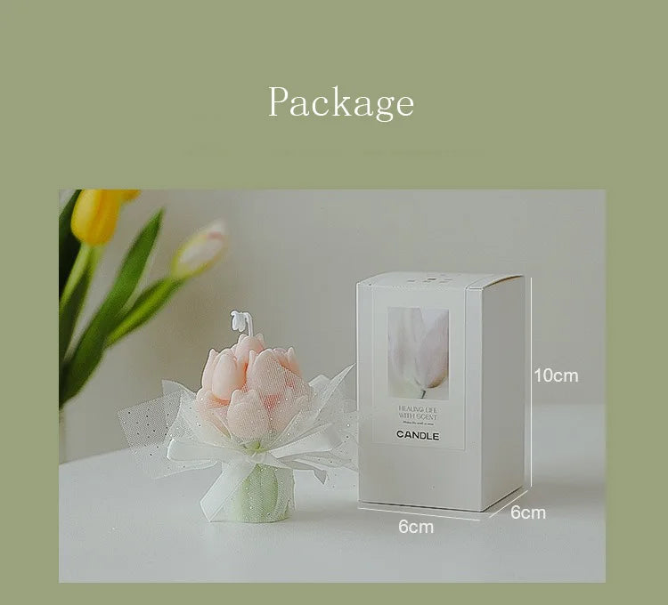 Handmade Tulip Bouquet Soy Wax Candle