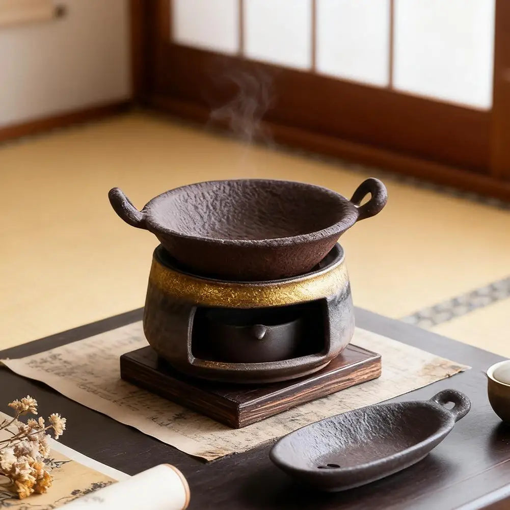 Coarse Pottery Herb Burner, Multi-Functional Ceramic Aromatherapy - Your Ritual Hub 