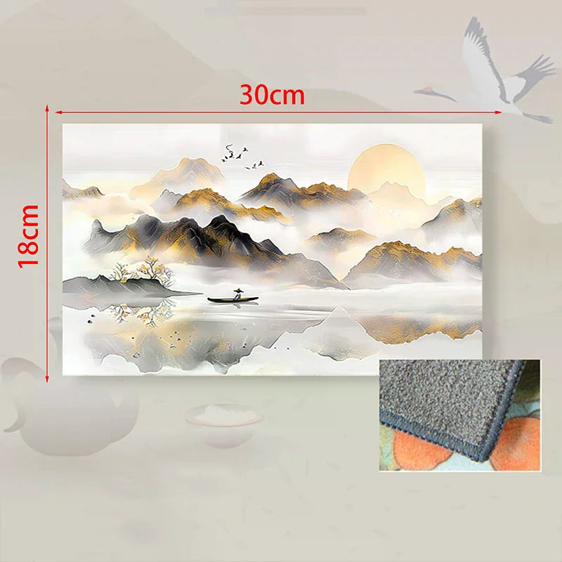 Premium Retro Painted Tea Cloth — 30×18cm
