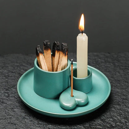 4-in-1 Ceramic Incense & Sage Burner Set
