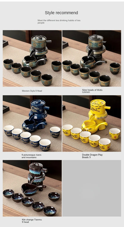 Semi-Automatic Rotating Kung Fu Tea Set
