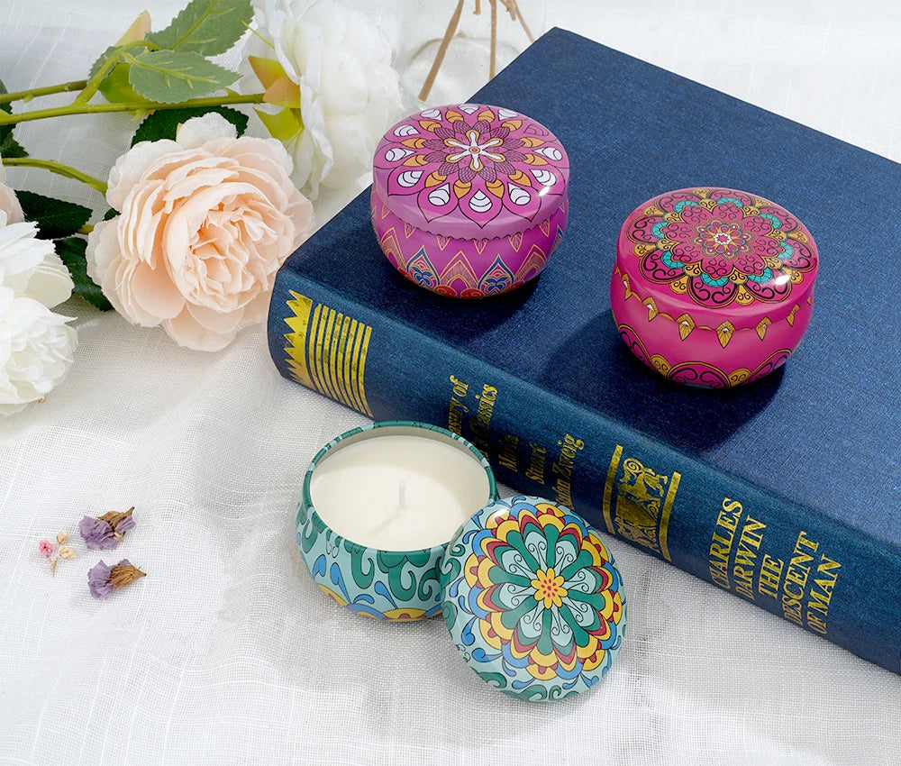 8-Pack Soy Wax Scented Candle Tin Set