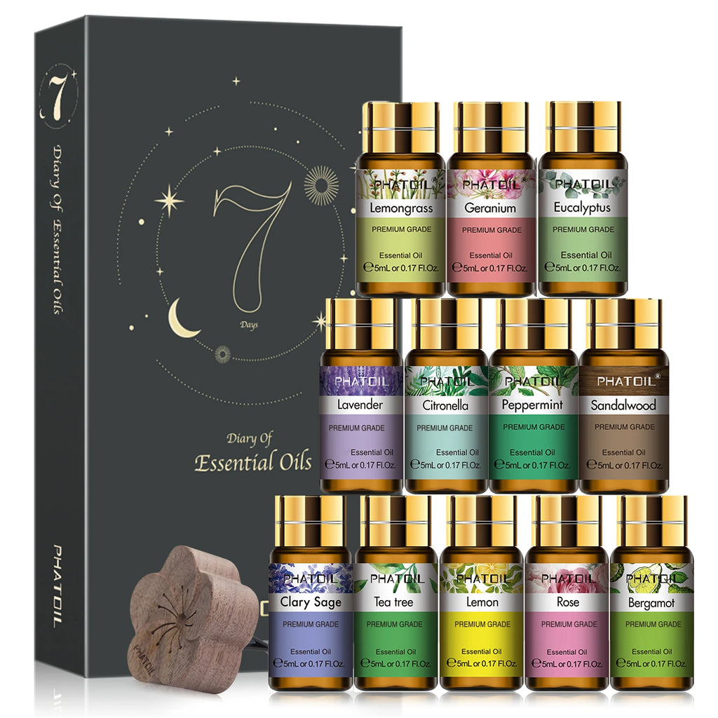 Pure Essential Oils Set – 12 Aromatherapy Oils for Diffuser, Candles & Rituals