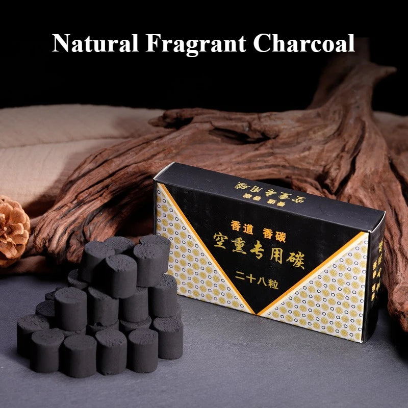 Natural Fragrant Charcoal Incense Cones – 28-Piece Box for Home, Altar & Tea Room Aromatherapy