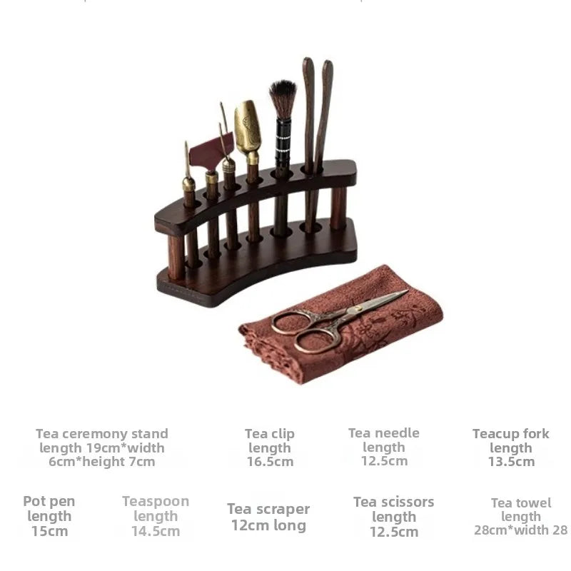 Solid Wood Kung Fu Tea Ceremony Six Gentlemen Set
