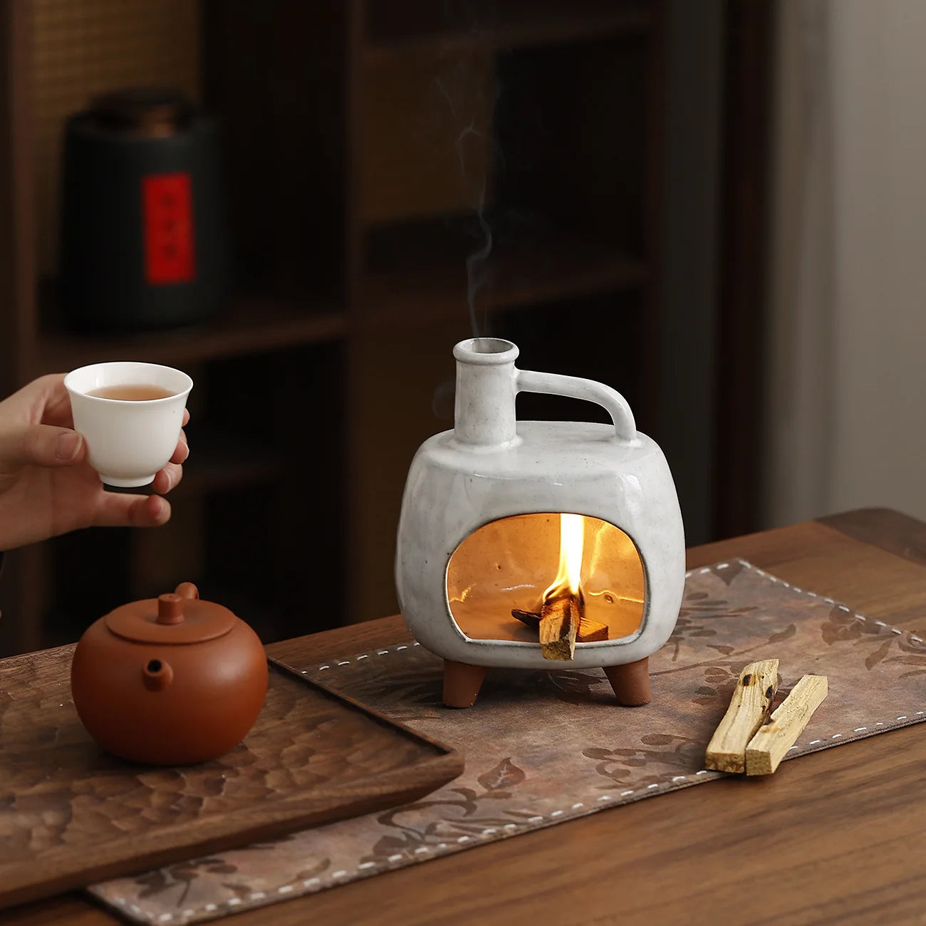 Ceramic Open Fire Incense Tray — Palo Santo & Sage Burner
