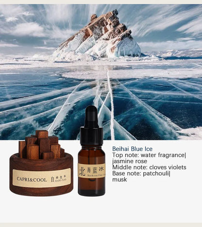 Diffuser med eterisk olja och träpinnar