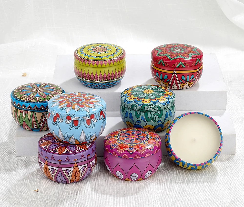 8-Pack Soy Wax Scented Candle Tin Set