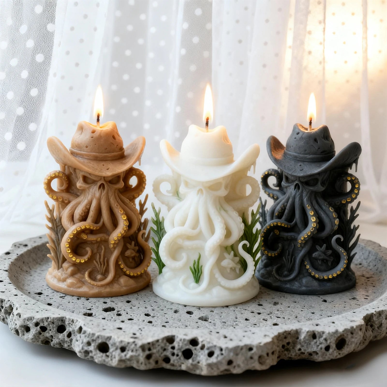 Octopus Cowboy Art Candle Mold - Your Ritual Hub 