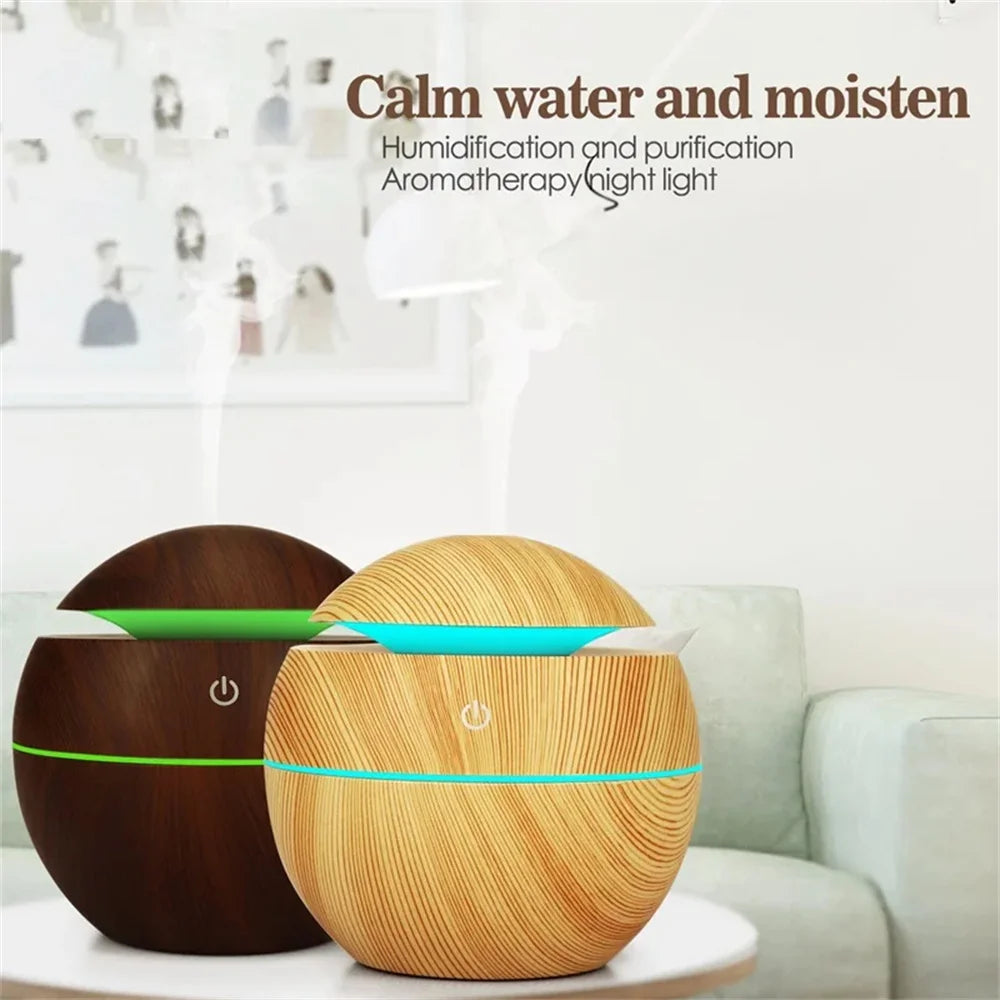 Humidifier Electric Air Aroma Diffuser Wood Ultrasonic Air Humidifier Essential Oil Aromatherapy - Your Ritual Hub 