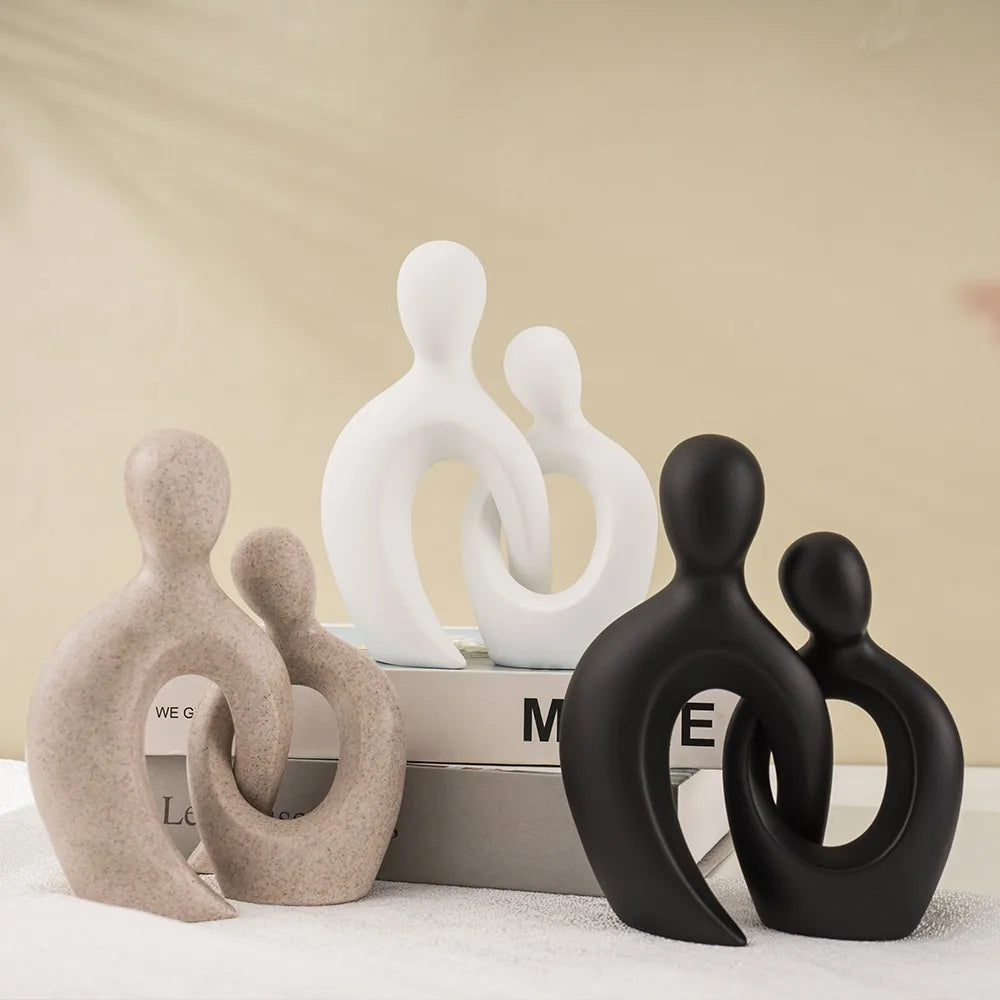 Vilead Harz Abstrakte Figuren Hochzeitsgeschenke Jahrestag Paar Statue Freund Freundin Liebespaar Figur Skulpturen Regal Pop