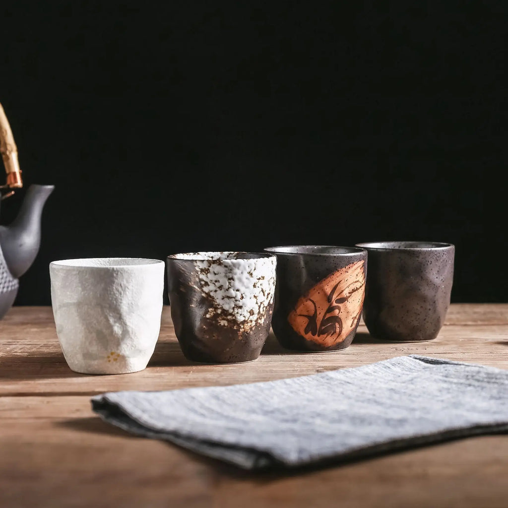 180ml Japanese tea cup coffee cup matcha handy retro ceramic coarse pottery cup - Your Ritual Hub 
