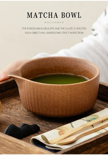 8-Piece Kiln-Fired Japanese Matcha Ceremony Set