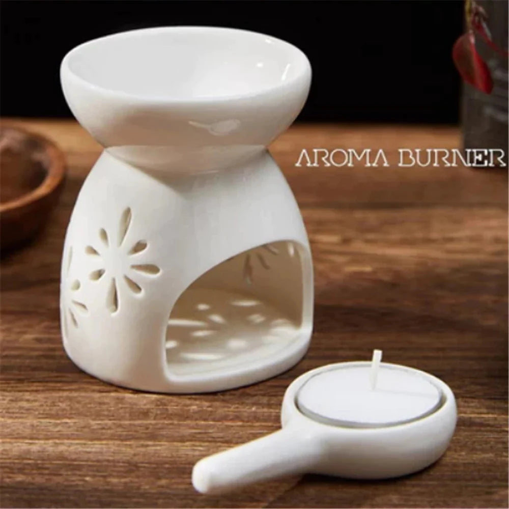 Ceramic Tealight Oil Burner & Fragrance Night Lamp - Your Ritual Hub 